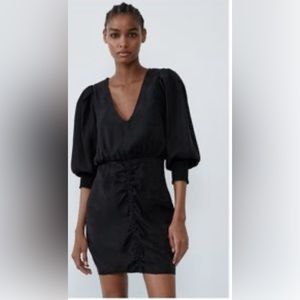 ZARA Voluminous Shirred Mini Dress